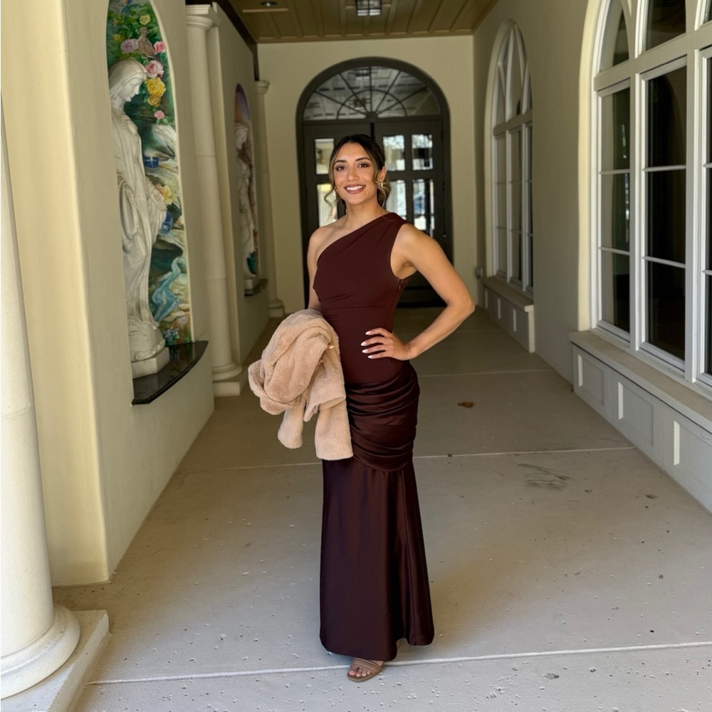 SADONA MAXI DRESS - PLUM BROWN - Picture 5 of 6